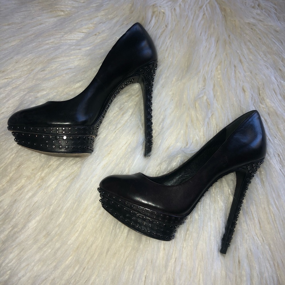 Brian Atwood Finvarra studded platform heels